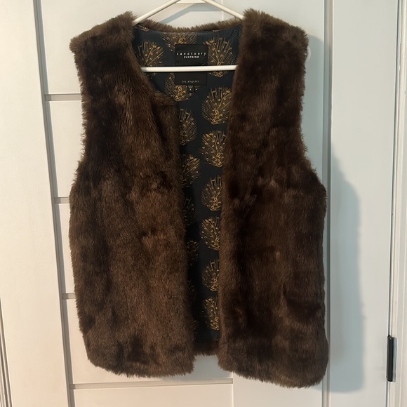Sanctuary clothing faux fur brown vest s - Picture 1 of 3